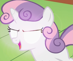 Size: 691x587 | Tagged: safe, edit, edited screencap, screencap, sweetie belle, pony, unicorn, stare master, cropped, female, filly, glowing eyes