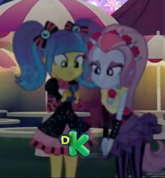 Size: 608x654 | Tagged: safe, screencap, pixel pizazz, violet blurr, better together, equestria girls, sunset's backstage pass!, background human, cropped, low quality