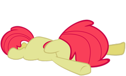 Size: 1024x613 | Tagged: safe, artist:erockertorres, edit, editor:slayerbvc, apple bloom, earth pony, pony, accessory-less edit, faceplant, female, filly, missing accessory, simple background, solo, transparent background, vector, vector edit