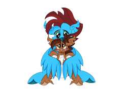 Size: 7016x4961 | Tagged: safe, artist:syncedsart, oc, oc:autumn splash, oc:jasper, hippogriff, 2020 community collab, absurd resolution, blushing, cute, derpibooru community collaboration, digital art, drawing, fullbody, hippogriff oc, hug, male, shipping, simple background, transparent background, winghug