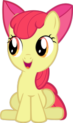 Size: 2089x3471 | Tagged: safe, artist:k-anon, editor:slayerbvc, apple bloom, earth pony, pony, apple bloom's bow, bow, cropped, female, filly, hair bow, happy, simple background, sitting, solo, transparent background, vector