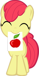 Size: 1280x2442 | Tagged: safe, artist:cwossie, edit, editor:slayerbvc, apple bloom, earth pony, pony, accessory-less edit, female, filly, missing accessory, mouth hold, simple background, solo, transparent background, vector, vector edit