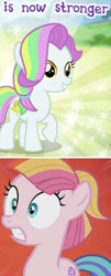 Size: 779x1922 | Tagged: safe, coconut cream, toola roola, pony, fame and misfortune, gameloft, meme, wow! glimmer