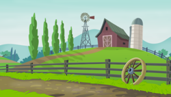 Size: 5329x3033 | Tagged: safe, artist:mohawgo, equestria girls, background, farm, fence, no pony, wheel