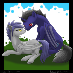 Size: 2000x2000 | Tagged: safe, artist:dreamyartcosplay, oc, oc only, alicorn, bat pony, bat pony alicorn, pony, alicorn oc, bat pony oc, duo, female, looking at each other, lying down, male, mare, prone, simple background, stallion, transparent background