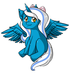 Size: 1615x1674 | Tagged: safe, artist:xpasteque, oc, oc:fleurbelle, alicorn, pony, alicorn oc, bow, cute, female, hair bow, looking at you, mare, sitting