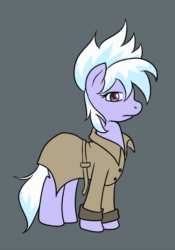 Size: 500x714 | Tagged: safe, artist:marikaefer, cloudchaser, pony, animated, ask flitter and cloudchaser, clothes, gif, liquid rainbow, solo, trenchcoat