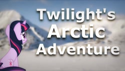 Size: 1280x720 | Tagged: safe, artist:msbreeze, twilight sparkle, unicorn twilight, pony, unicorn, female, link in source, mare, solo, thumbnail, title card, twilight's arctic adventure, youtube link