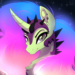 Size: 3500x3500 | Tagged: safe, artist:airfly-pony, oc, oc only, alicorn, pony, alicorn oc, bust, female, portrait, rcf community, solo