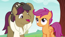 Size: 1920x1080 | Tagged: safe, screencap, scootaloo, snap shutter, pony, the last crusade, father and child, father and daughter, female, male, parent and child