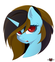 Size: 3500x4000 | Tagged: safe, artist:xsatanielx, oc, oc only, pony, unicorn, bust, commission, female, looking at you, mare, portrait, rcf community, simple background, solo, white background