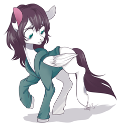 Size: 900x943 | Tagged: safe, artist:laceymod, oc, pegasus, pony, clothes, hoodie, male, simple background, solo, stallion, white background