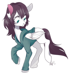 Size: 900x943 | Tagged: safe, alternate version, artist:laceymod, oc, pegasus, pony, background removed, clothes, hoodie, male, simple background, solo, stallion, transparent background