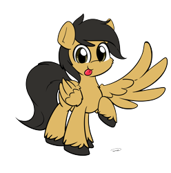 Size: 1398x1412 | Tagged: safe, artist:taurson, oc, oc:crisom chin, pegasus, pony, :p, cute, looking at you, simple background, solo, tongue out, transparent background, wings