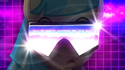 Size: 1024x576 | Tagged: safe, artist:bastbrushie, artist:vbastv, coco pommel, earth pony, pony, 80s, glasses, outrun, synthwave