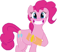 Size: 1856x1558 | Tagged: safe, artist:stolenalicorn, pinkie pie, earth pony, pony, omni-tool, simple background, solo, transparent background