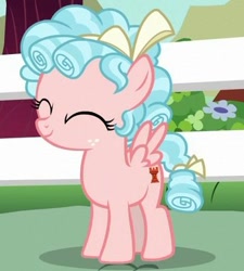 Size: 337x375 | Tagged: safe, screencap, cozy glow, pegasus, pony, marks for effort, cozybetes, cropped, cute, eyes closed, female, filly, freckles, smiling, solo