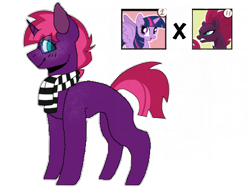 Size: 400x299 | Tagged: safe, artist:kenauthewolfpup, tempest shadow, twilight sparkle, twilight sparkle (alicorn), oc, alicorn, pony, alicorn oc, female, lesbian, magical lesbian spawn, offspring, parent:tempest shadow, parent:twilight sparkle, parents:tempestlight, shipping, simple background, tempestlight, transparent background