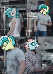 Size: 724x1024 | Tagged: safe, idw, ocellus, sandbar, swift foot, changedling, changeling, earth pony, pony, spoiler:comic, spoiler:comicfeatsoffriendship01, female, male, meme, op is a cuck, op is trying to start shit