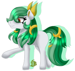 Size: 2116x2000 | Tagged: safe, artist:spokenmind93, earth pony, pony, female, high res, looking down, mare, one hoof raised, pokémon, ponified, serperior, simple background, solo, transparent background