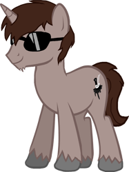 Size: 1914x2563 | Tagged: safe, artist:crisostomo-ibarra, oc, oc only, oc:author penfeather, pony, unicorn, 2020 community collab, derpibooru community collaboration, glasses, male, simple background, solo, stallion, sunglasses, transparent background