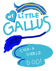 Size: 791x1009 | Tagged: safe, artist:horsesplease, gallus, cock-a-doodle-doo, crowing, gallus the rooster, my little pony logo, my little x, paint tool sai