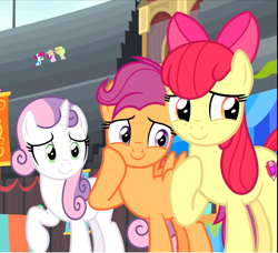 Size: 848x774 | Tagged: safe, screencap, apple bloom, scootaloo, sweetie belle, earth pony, pegasus, pony, unicorn, growing up is hard to do, bow, cropped, cute, cutie mark, cutie mark crusaders, female, hair bow, hoof on cheek, mare, older, older apple bloom, older cmc, older scootaloo, older sweetie belle, raised hoof, smiling, the cmc's cutie marks, trio focus