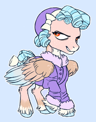 Size: 1370x1740 | Tagged: safe, artist:eeelt, cozy glow, pegasus, pony, frenemies (episode), bow, colored wings, colored wingtips, evil grin, grin, simple background, smiling, smirk, solo, tail bow, unshorn fetlocks