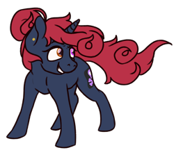 Size: 1436x1300 | Tagged: safe, artist:computerstickman, oc, oc:bone breaker, unicorn, fallout equestria, fallout equestria: kingpin, fallout equestria: lynchpin, bun, cutie mark, ear piercing, ex-raider, female, grin, heterochromia, jolly roger, mare, messy mane, orange eye, piercing, pirate, purple eye, raider, simple background, smiling, smiling jack pirates, solo, stance, transparent background, unicorn oc