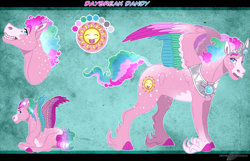 Size: 1522x980 | Tagged: safe, artist:bijutsuyoukai, oc, oc:daybreak dandy, pegasus, pony, colored wings, male, multicolored wings, parents:pinkielestia, reference sheet, solo, stallion, wings