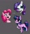 Size: 1024x1133 | Tagged: safe, artist:linaprime, pinkie pie, rarity, twilight sparkle, unicorn twilight, earth pony, pony, unicorn, bust, cute, female, gray background, mare, open mouth, portrait, simple background