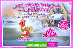 Size: 1555x1031 | Tagged: safe, big macintosh, earth pony, pony, the last problem, advertisement, costs real money, crack is cheaper, gameloft, gem, official, older, older big macintosh