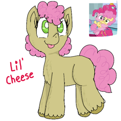 Size: 500x500 | Tagged: safe, artist:princessmuffinart, li'l cheese, earth pony, pony, the last problem, cute, foal, missing cutie mark, screencap reference, simple background, solo, tongue out, white background