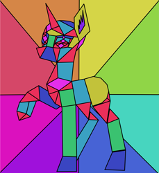 Size: 2233x2443 | Tagged: safe, artist:keshakadens, derpibooru import, pony, cubism, modern art