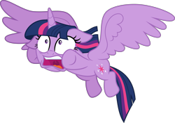 Size: 8743x6185 | Tagged: safe, artist:decprincess, twilight sparkle, twilight sparkle (alicorn), alicorn, pony, starlight the hypnotist, spoiler:interseason shorts, .svg available, absurd resolution, coccinellidaephobia, female, floppy ears, flying, freaking out, inkscape, simple background, solo, transparent background, twilight hates ladybugs, vector