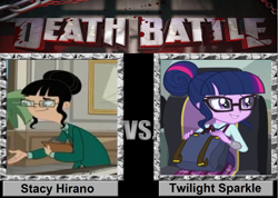 Size: 1009x720 | Tagged: safe, artist:3d4d, sci-twi, twilight sparkle, equestria girls, friendship games, death battle, exploitable meme, meme, phineas and ferb, stacy hirano