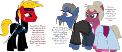 Size: 4438x1909 | Tagged: safe, artist:shadymeadow, oc, oc only, oc:jikan, oc:masato kunai, oc:sakura haru, earth pony, pony, clothes, crying, drama, female, katana, kimono (clothing), male, mare, ninja, sad, simple background, stallion, sword, this will end in tears, transparent background, weapon, why