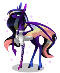 Size: 1645x2001 | Tagged: safe, artist:sugaryicecreammlp, oc, oc:gamut ruse, bat pony, pony, clothes, female, mare, shirt, simple background, solo, transparent background