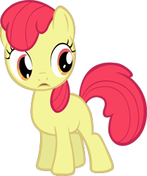 Size: 2590x3099 | Tagged: safe, artist:spikesmustache, edit, editor:slayerbvc, apple bloom, earth pony, pony, accessory-less edit, female, filly, high res, missing accessory, simple background, solo, transparent background, vector, vector edit