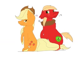 Size: 1032x774 | Tagged: safe, artist:thegamingunicornjay, applejack, big macintosh, earth pony, pony, applecest, applemac, blushing, brother and sister, female, heart, incest, looking at each other, male, shipping, siblings, straight