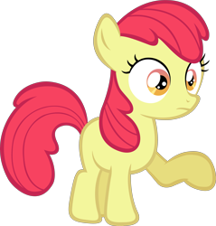 Size: 4633x4848 | Tagged: safe, artist:lilcinnamon, edit, editor:slayerbvc, apple bloom, earth pony, pony, .psd available, absurd resolution, accessory-less edit, female, filly, missing accessory, simple background, solo, trace, transparent background, vector, vector edit