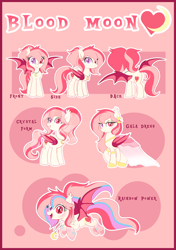 Size: 4498x6400 | Tagged: safe, artist:xwhitedreamsx, oc, oc:blood moon, bat pony, crystal pony, pony, absurd resolution, clothes, crystallized, dress, female, gala dress, mare, rainbow power, solo