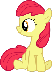 Size: 2858x3937 | Tagged: safe, artist:overdriv3n, edit, editor:slayerbvc, apple bloom, pony, absurd resolution, accessory-less edit, adorabloom, cute, missing accessory, simple background, sitting, solo, transparent background, vector, vector edit