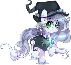 Size: 3034x2780 | Tagged: safe, artist:2pandita, oc, oc only, earth pony, pony, female, freckles, hat, mare, simple background, solo, transparent background, unshorn fetlocks, witch hat