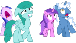 Size: 5999x3430 | Tagged: safe, artist:dusk2k, amethyst star, pokey pierce, sea swirl, seafoam, sparkler, spring melody, sprinkle medley, pony, absurd resolution, simple background, transparent background, vector