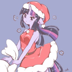 Size: 2048x2048 | Tagged: safe, artist:moh_mlp2, twilight sparkle, anthro, christmas, female, holiday, looking at you, solo