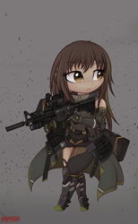 Size: 1158x1875 | Tagged: safe, artist:orang111, equestria girls, aimpoint, equestria girls-ified, girl's frontline, gun, m4a1, style emulation, surefire, weapon