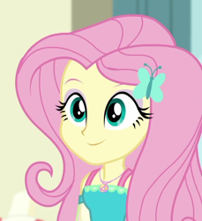 Size: 628x686 | Tagged: safe, screencap, fluttershy, better together, equestria girls, holidays unwrapped, cropped, solo