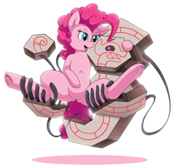 Size: 2000x1909 | Tagged: safe, artist:vavacung, pinkie pie, earth pony, pony, crossover, duo, female, male, mare, pokémon, runerigus