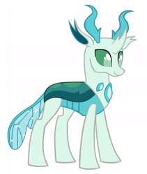 Size: 1296x1536 | Tagged: safe, artist:avatarmicheru, oc, changedling, changeling, male, offspring, parent:pharynx, parent:queen chrysalis, parents:chrysarynx, simple background, solo, white background